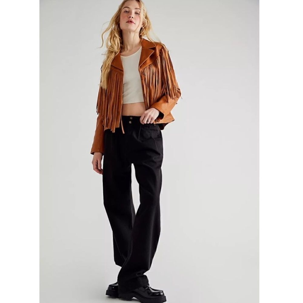 Free People Understated Leather Bronco Jacket - Picture 2 of 6